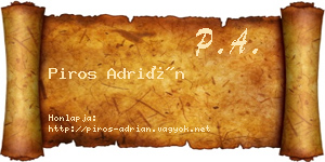 Piros Adrián névjegykártya